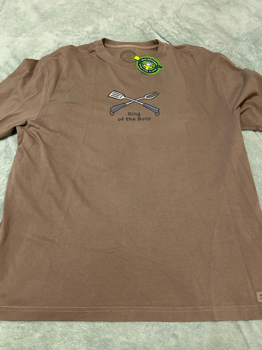 Life Is Good Brown "King of the Grill" Short Sleeve Tee